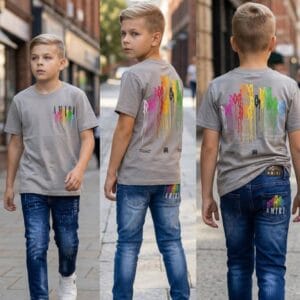 Blugi + Tricou 2 Piese AMI Gray