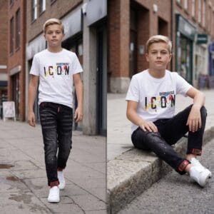 Blugi + Tricou 2 Piese ICN White